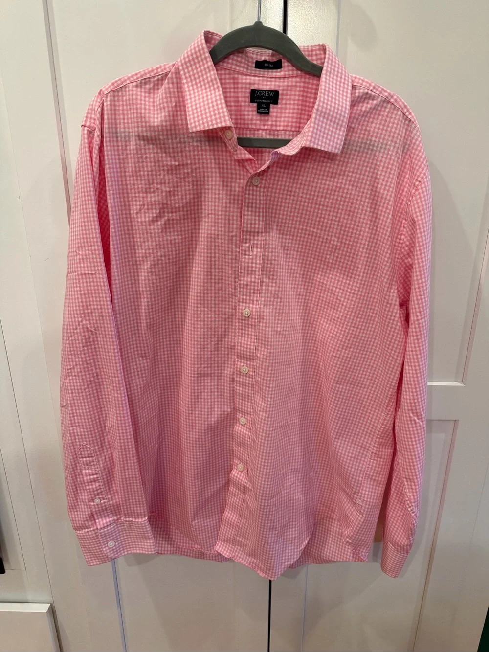 J. Crew Pink Gingham Long-Sleeve Button-Down Shirt